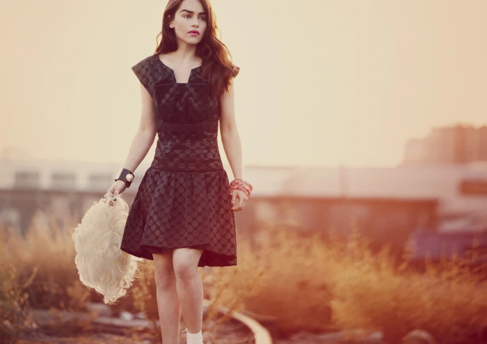 women Emilia Clarke actress celebrity brunette dress bracelets 2k