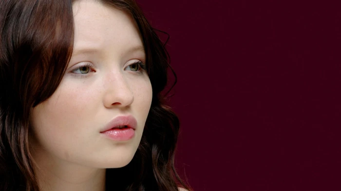women Emily Browning brunette closeup actress portrait