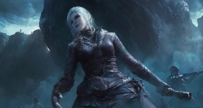 women's black and white floral traditional dress fantasy art