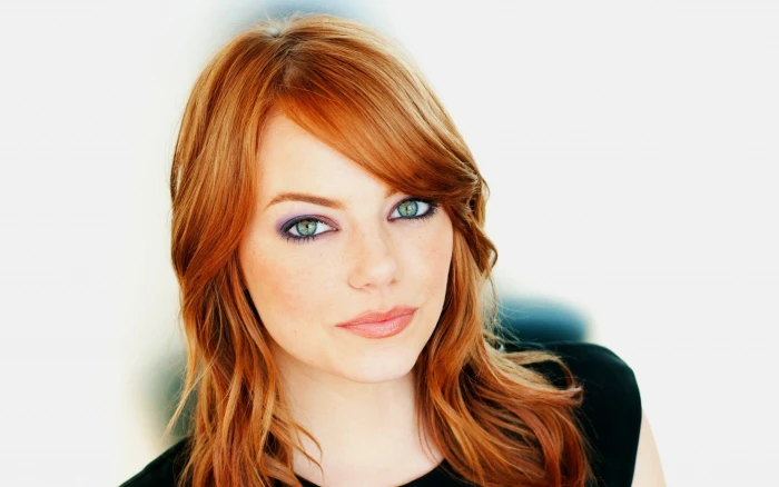 women model Emma Stone actress redhead face looking at viewer 2k