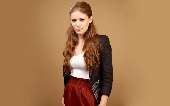 women's black suit jacket and white top Kate Mara actress brunette 2k