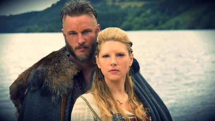women's white and red dress Vikings TV series Ragnar Lodbrok