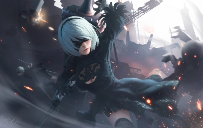 Nier Automata anime video games 2k 4k