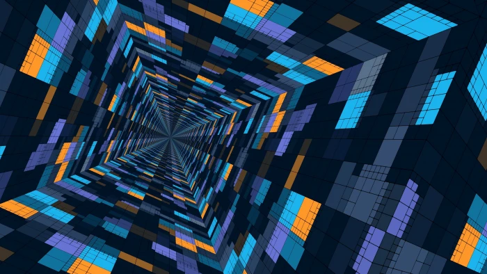 geometric design digital art structure tunnel pattern 2k 4k