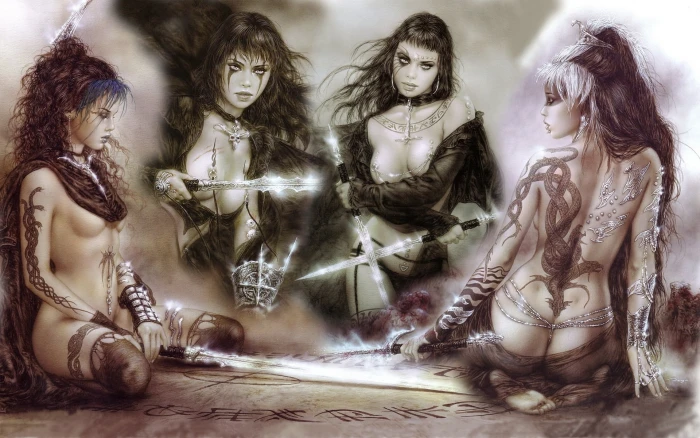 4 amazing Fantasy girls by Luis Royo Abstract HD Art 2k