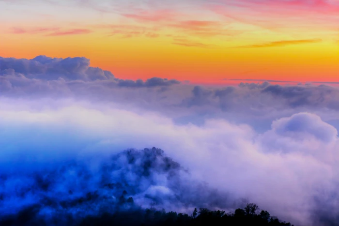 Alps sunset France clouds 2k 4k 5k