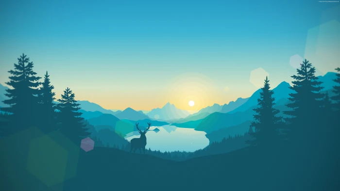 abstract iphone deer forest flat 2k 4k