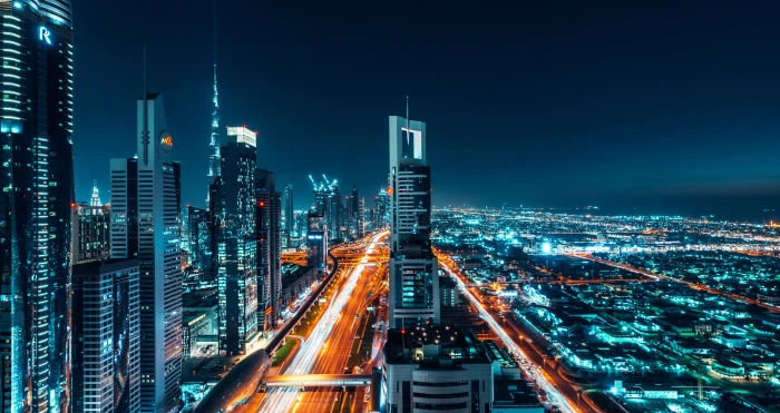 Dubai Night Cityscape 2k 4k 5k 8k