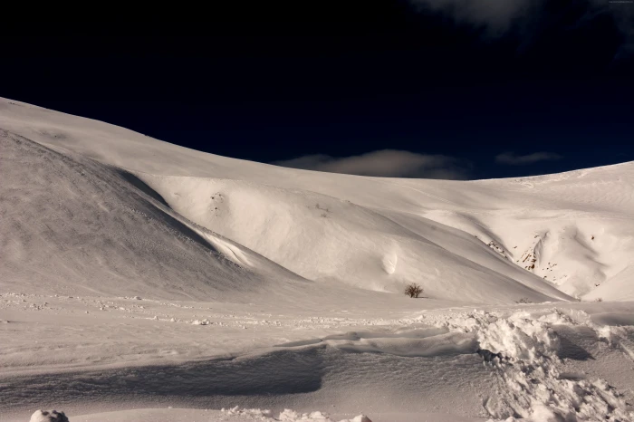 hills Alps France Snow night 2k 4k 5k