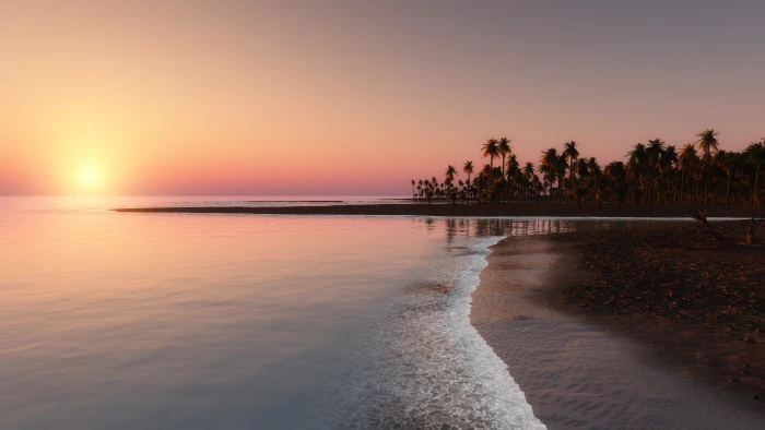 Landscape Scenery Sunset Paradise Beach water sky 2k 4k