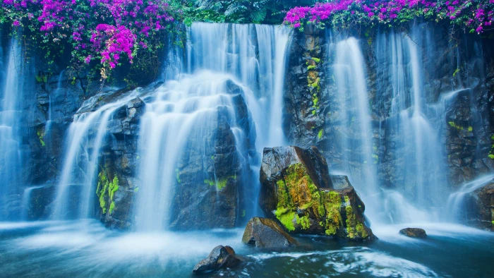 landscape waterfall nature rock scenics object 2k 4k 5k 8k