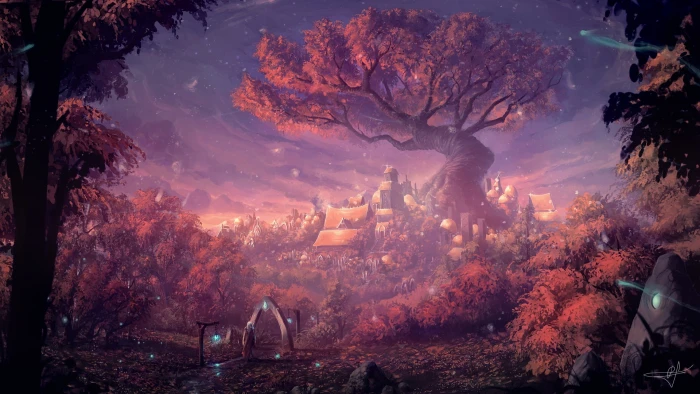 px artwork fantasy Art forest Trees Nature Water HD 2k