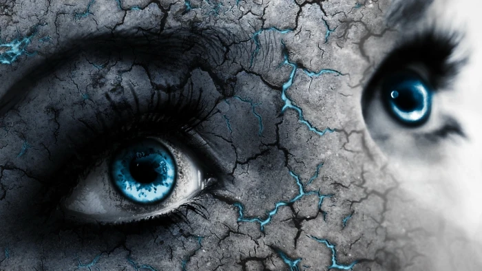 px blue eyes digital art Nature Winter HD Art 2k
