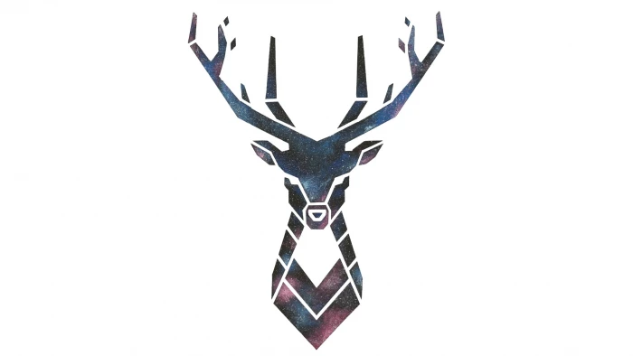 px Deer galaxy Simple White Background Nature Fields HD Art 2k
