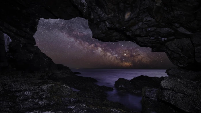 px Long Exposure Milky way nature night rock rocks sea stars Video Games World of Warcraft HD Art 2k