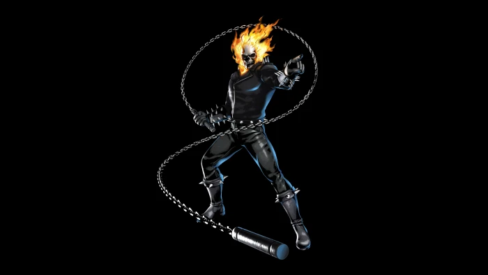 Marvel Comics Ghost Rider black background studio shot 2k 4k 5k 8k
