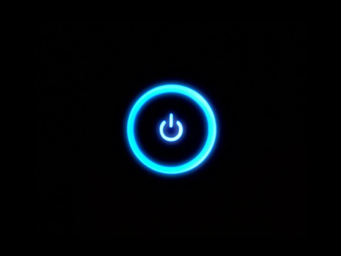 power switch computer minimalism dark black logo background