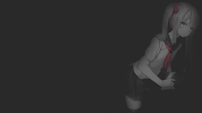 anime girls illustration fan art school uniform selective coloring 2k