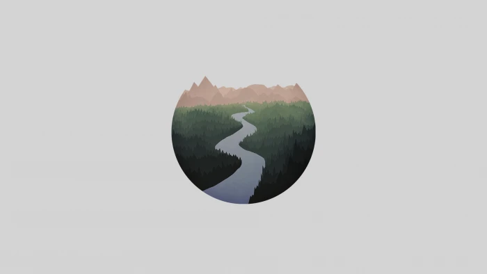 Artistic River Minimalist Nature 2k