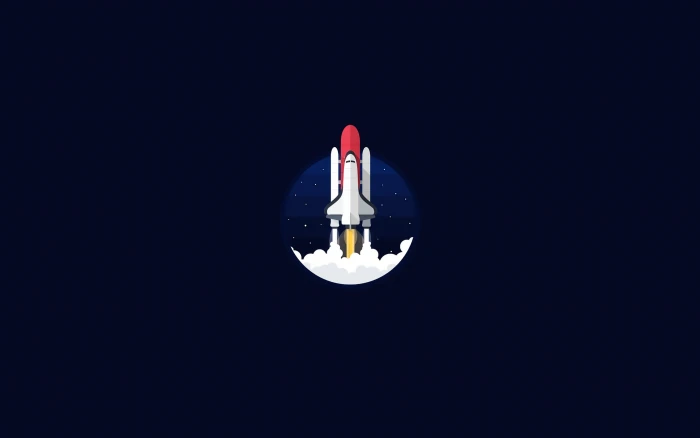 space ship icon nuclear illustration shuttle minimalism 2k