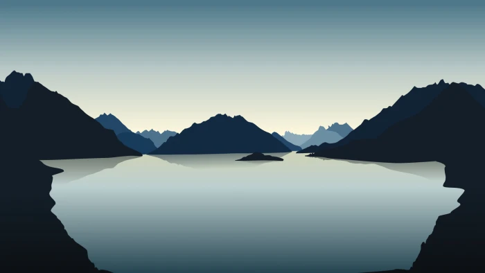 landscape vector art minimalism simple mountains digital 2k