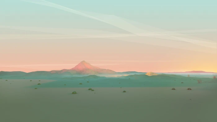 silhouette of mountains sunset digital art low poly scenics nature 2k