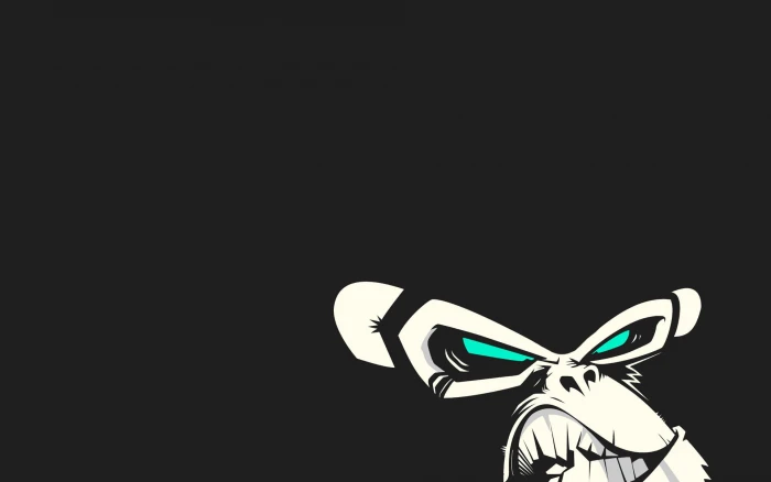 white and black monkey wallpaper minimalism animals background 2k