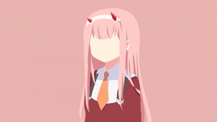 minimalism Zero Two Darling in the FranXX pink hair anime 2k