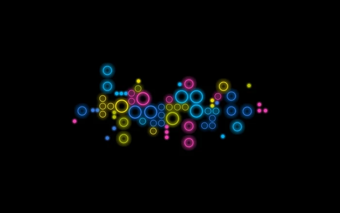 multicolored circles graphic wallpaper digital art minimalism 2k