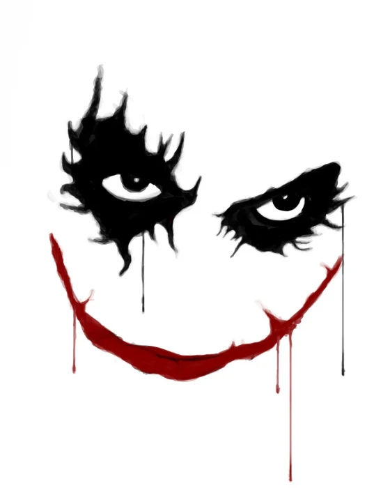 black and red abstract painting Joker movies white background