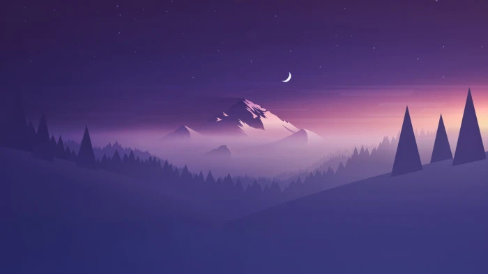 minimalism mountains artwork landscape 2k