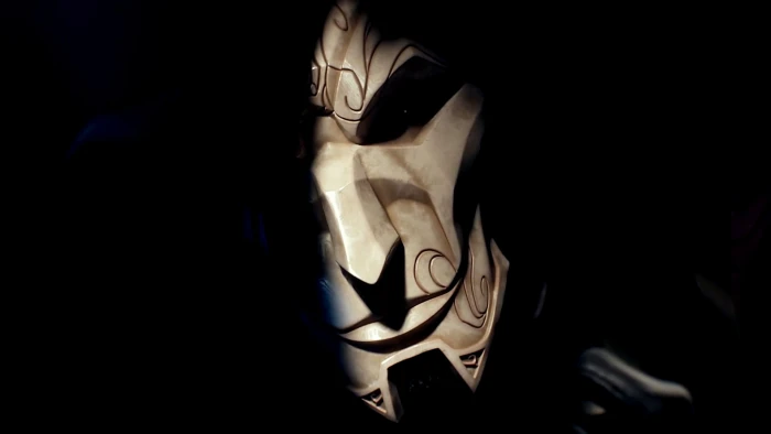 white and black mask Video Game League Of Legends Jhin of 2k