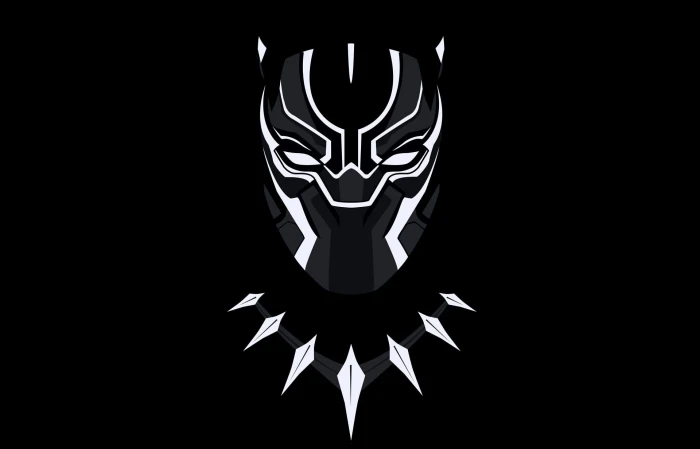 Marvel Black Panther wallpaper black background minimalism 2k