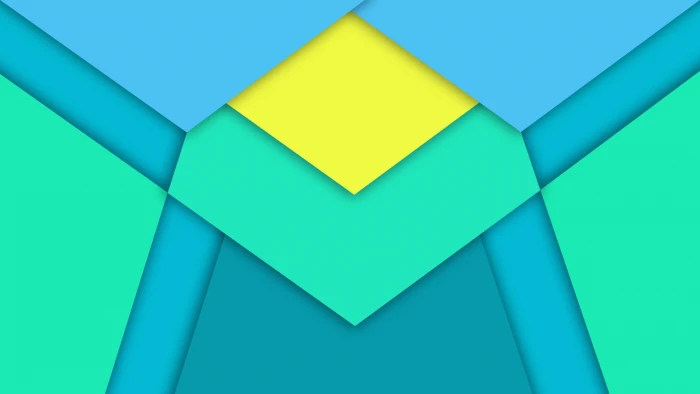 blue green teal and yellow digital wallpaper minimalism abstract 2k