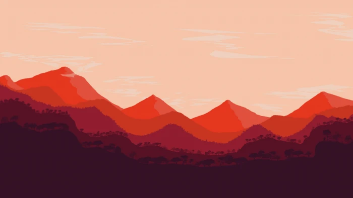 orange mountain painting landscape abstract red mountains 2k