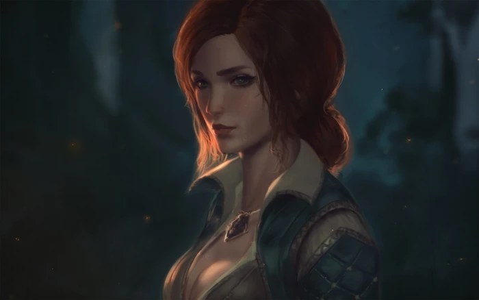 fan art portrait The Witcher 3 Wild Hunt redhead Triss Merigold