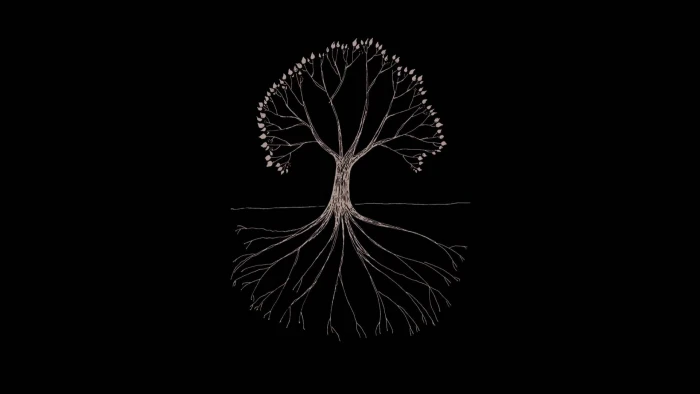 tree illustration Gojira minimalism artwork trees simple background 2k