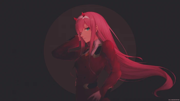 female pink haired anime girls picture in Darling the FranXX 2k