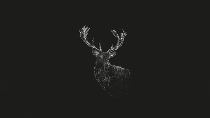 artwork animals monochrome gray abstract deer minimalism 2k