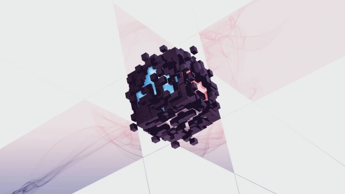 black block wallpaper digital art simple white background 2k