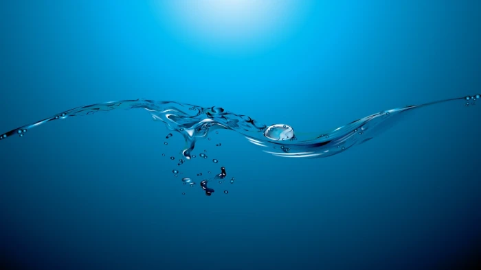 digital art minimalism simple background blue water waves 2k
