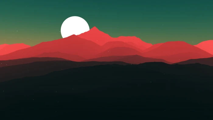 digital art simple Moon nature night sunset stars mountains 2k 4k