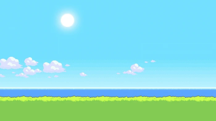 digital painting of beach minimalism grass nature sky simple background 2k