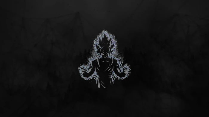 goku dragonball power supersaiyan white black anime 2k