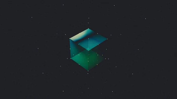 green box wallpaper digital art minimalism simple background 2k
