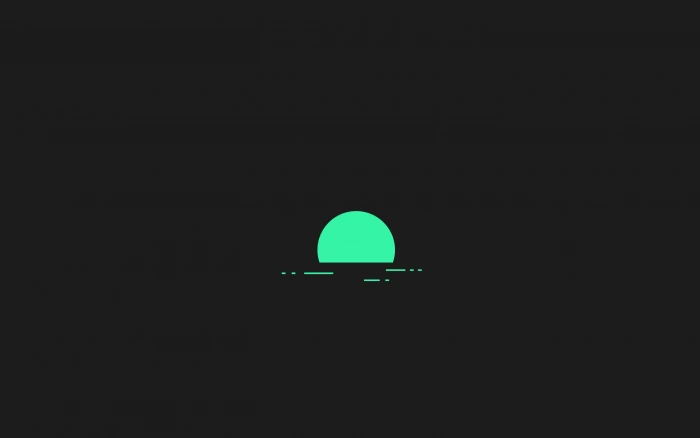 green semi circle on black background illustration minimalism 2k