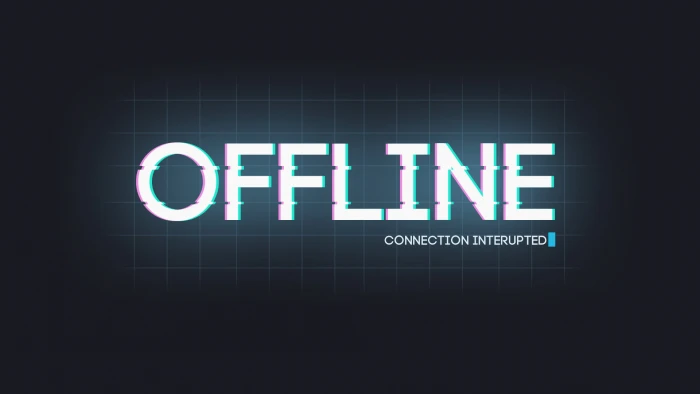 Offline Connection Interupted logo simple background text typography 2k