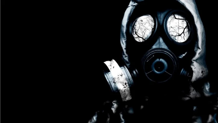 person wearing gas mask digital wallpaper masks abstract 2k