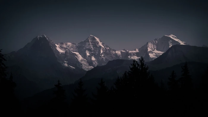 snow covered mountains snowy peak nature landscape mountain range 2k