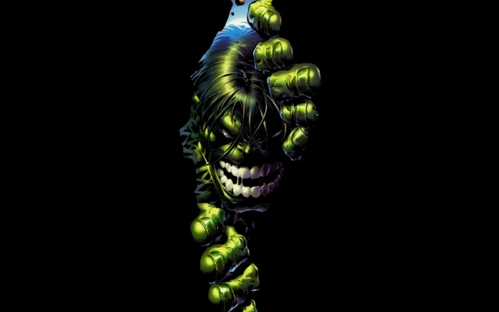 The Incredible Hulk wallpaper Marvel Comics black green background 2k
